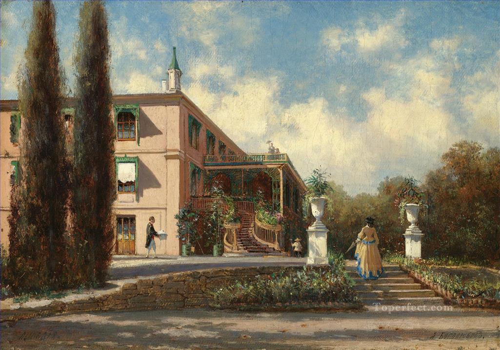 リヴァディア大宮殿の眺め アレクセイ・ボゴリュボフ庭園油絵